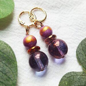 Dainty Purple Jade Earrings, Magical & Celestial Earrings, Mystical Lilac